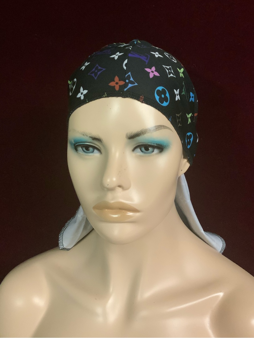 Unisex biker multi color Skull Cap  Do rag.  Brand new never worn.
